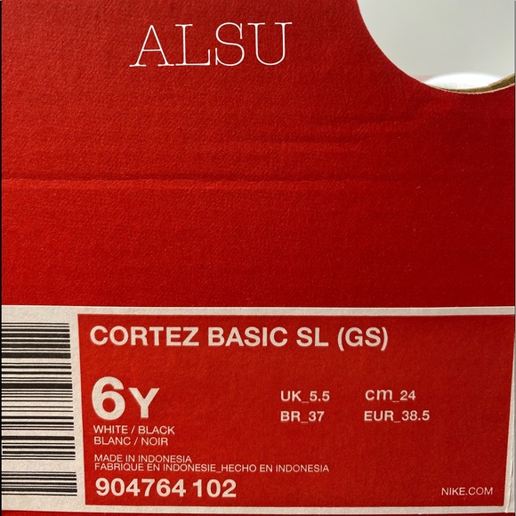 Nike Cortez Basic SL GS Leather White Black W - Picture 7 of 8